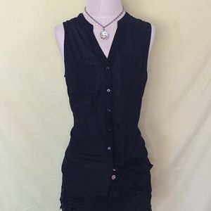 Black sleeveless blouse